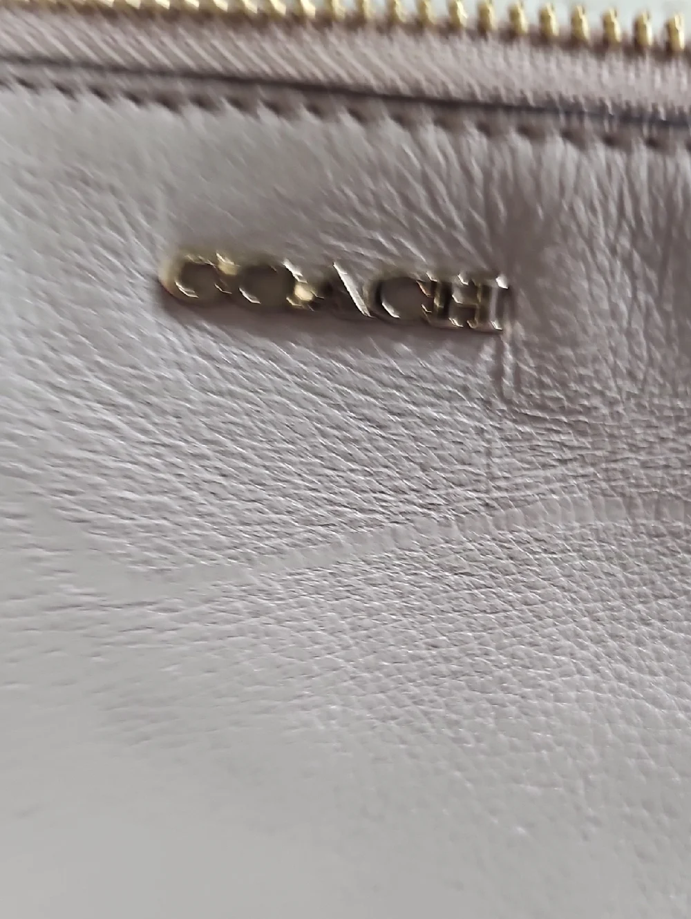 Coach Taupe Leather Slim Crossbody with Gold Hardware